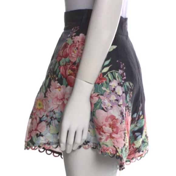 ZIMMERMANN Bellitude Floral-Print Linen-Poplin Shorts Zimmermann Size 2 - Picture 6 of 7